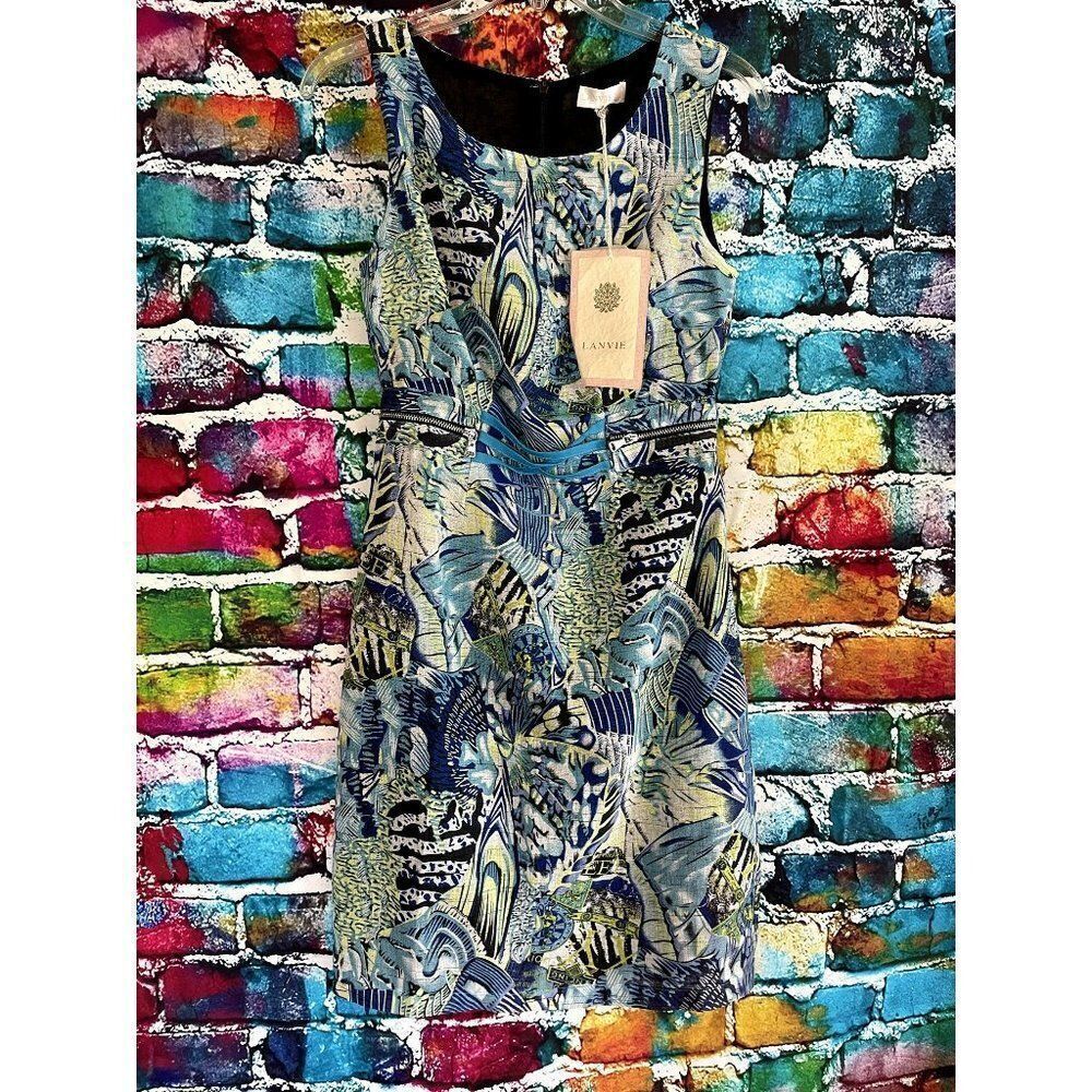 NWT Lanvie Sleeveless Mini Dress Zipper Accents Size XS